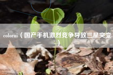 colorui（国产手机激烈竞争导致三星突变）