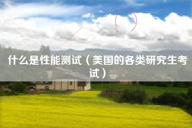 什么是性能测试（美国的各类研究生考试）