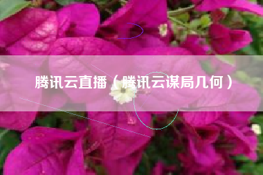 腾讯云直播（腾讯云谋局几何）