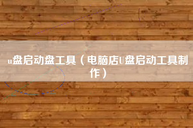 u盘启动盘工具（电脑店U盘启动工具制作）