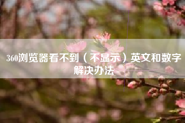 360浏览器看不到（不显示）英文和数字解决办法