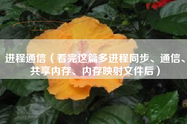 进程通信（看完这篇多进程同步、通信、共享内存、内存映射文件后）