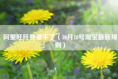 阿里旺旺登录不了（10月18号淘宝最新规则）