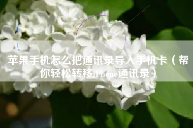 苹果手机怎么把通讯录导入手机卡（帮你轻松转移iPhone通讯录）