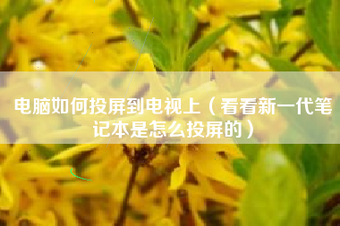 电脑如何投屏到电视上（看看新一代笔记本是怎么投屏的）