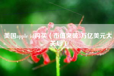 美国apple id购买（市值突破3万亿美元大关后）