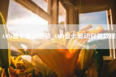 AMD显卡驱动安装_AMD显卡驱动安装教程