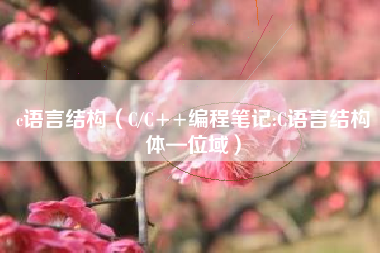 c语言结构（C/C++编程笔记:C语言结构体—位域）