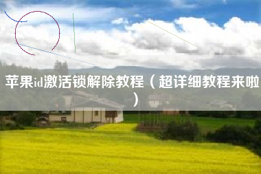 苹果id激活锁解除教程(超详细教程来啦)