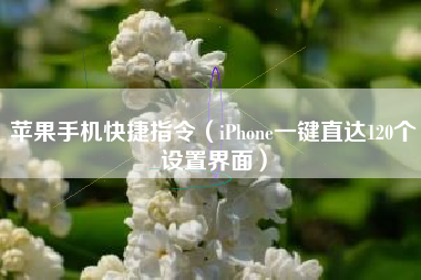 苹果手机快捷指令（iPhone一键直达120个设置界面）