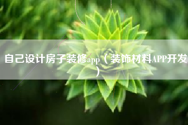 自己设计房子装修app（装饰材料APP开发）