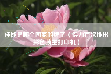 佳能是哪个国家的牌子(得力首次推出彩色喷墨打印机)