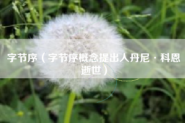 字节序（字节序概念提出人丹尼·科恩逝世）