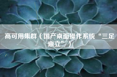 高可用集群（国产桌面操作系统“三足鼎立”）