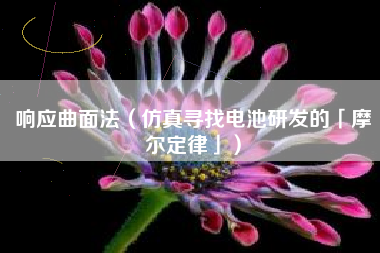 响应曲面法（仿真寻找电池研发的「摩尔定律」）