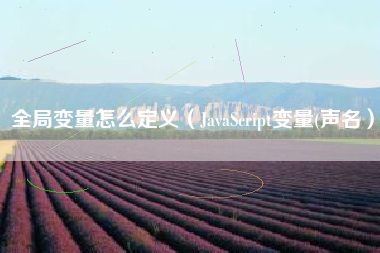 全局变量怎么定义（JavaScript变量(声名）