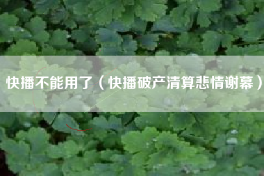 快播不能用了（快播破产清算悲情谢幕）