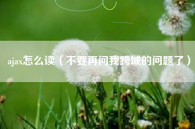 ajax怎么读（不要再问我跨域的问题了）