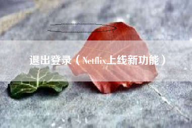 退出登录（Netflix上线新功能）