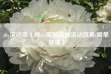 div滚动条（纯css实现区域滚动效果(简单快速）
