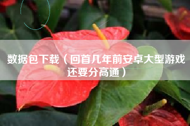 数据包下载（回首几年前安卓大型游戏还要分高通）