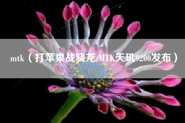 mtk（打苹果战骁龙:MTK天玑9200发布）