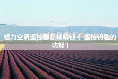 格力空调遥控器怎样解锁（ 遥控钥匙的功能）