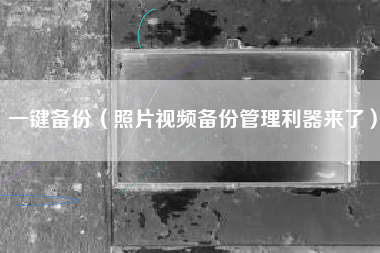 一键备份（照片视频备份管理利器来了）