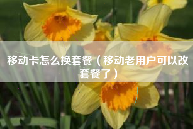 移动卡怎么换套餐（移动老用户可以改套餐了）