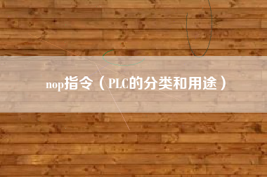 nop指令（PLC的分类和用途）