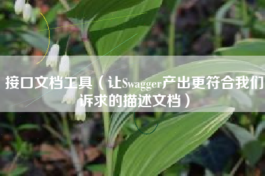 接口文档工具（让Swagger产出更符合我们诉求的描述文档）