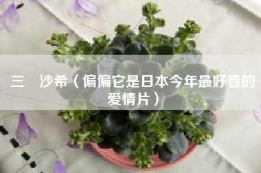 三嶋沙希（偏偏它是日本今年最好看的爱情片）