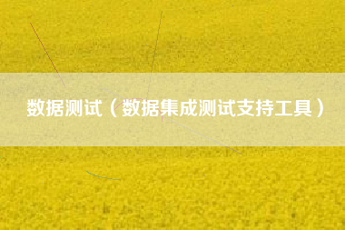 数据测试（数据集成测试支持工具）