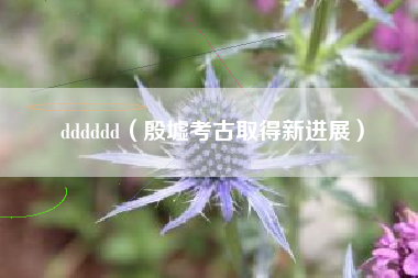 dddddd（殷墟考古取得新进展）