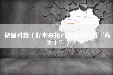 微星科技（好未来拓科素质教育真“高大上”）
