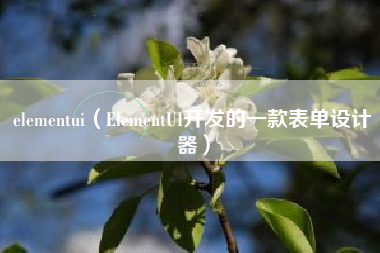 elementui（ElementUI开发的一款表单设计器）