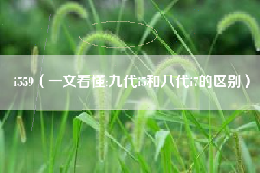 i559（一文看懂:九代i5和八代i7的区别）