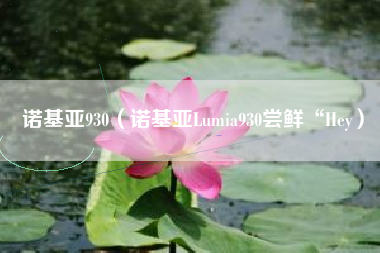 诺基亚930（诺基亚Lumia930尝鲜“Hey）