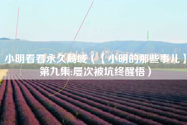 小明看看永久局域（【小明的那些事儿】第九集:屡次被坑终醒悟）