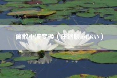 离散小波变换（压缩版styleGAN）