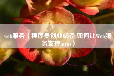 web服务（程序员创业必备:如何让Web服务支持https）