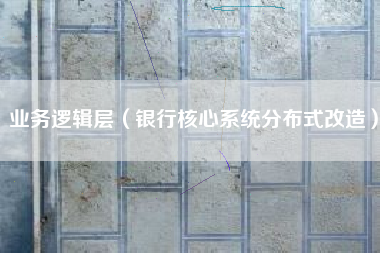 业务逻辑层（银行核心系统分布式改造）
