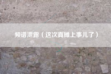 频谱泄露（这次真摊上事儿了）