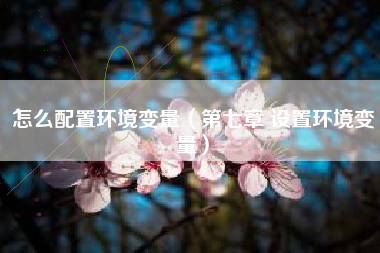 怎么配置环境变量（第七章 设置环境变量）