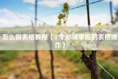 怎么做表格教程（3 个必须掌握的表格操作）
