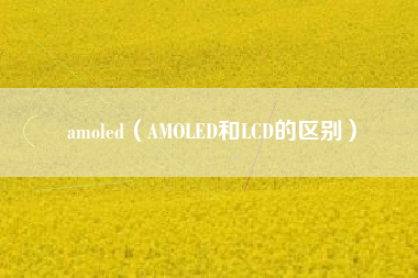 amoled（AMOLED和LCD的区别）