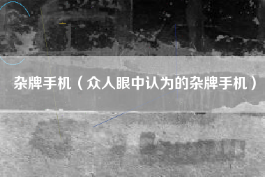 杂牌手机（众人眼中认为的杂牌手机）