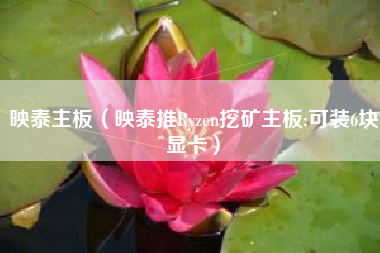 映泰主板（映泰推Ryzen挖矿主板:可装6块显卡）