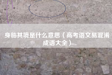 身临其境是什么意思（高考语文易混淆成语大全）