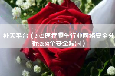 补天平台(2022医疗卫生行业网络安全分析:2568个安全漏洞)